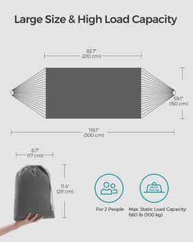 Songmics gray hammock on balcony setting