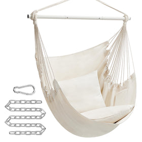 SONGMICS Hammock Chair with two cushions and side pockets for convenience