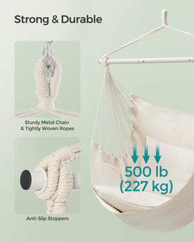 SONGMICS Hammock Chair fabric texture close-up showing breathable comfort