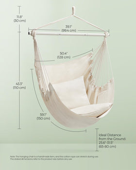 SONGMICS Hammock Chair in living room demonstrates versatile indoor use