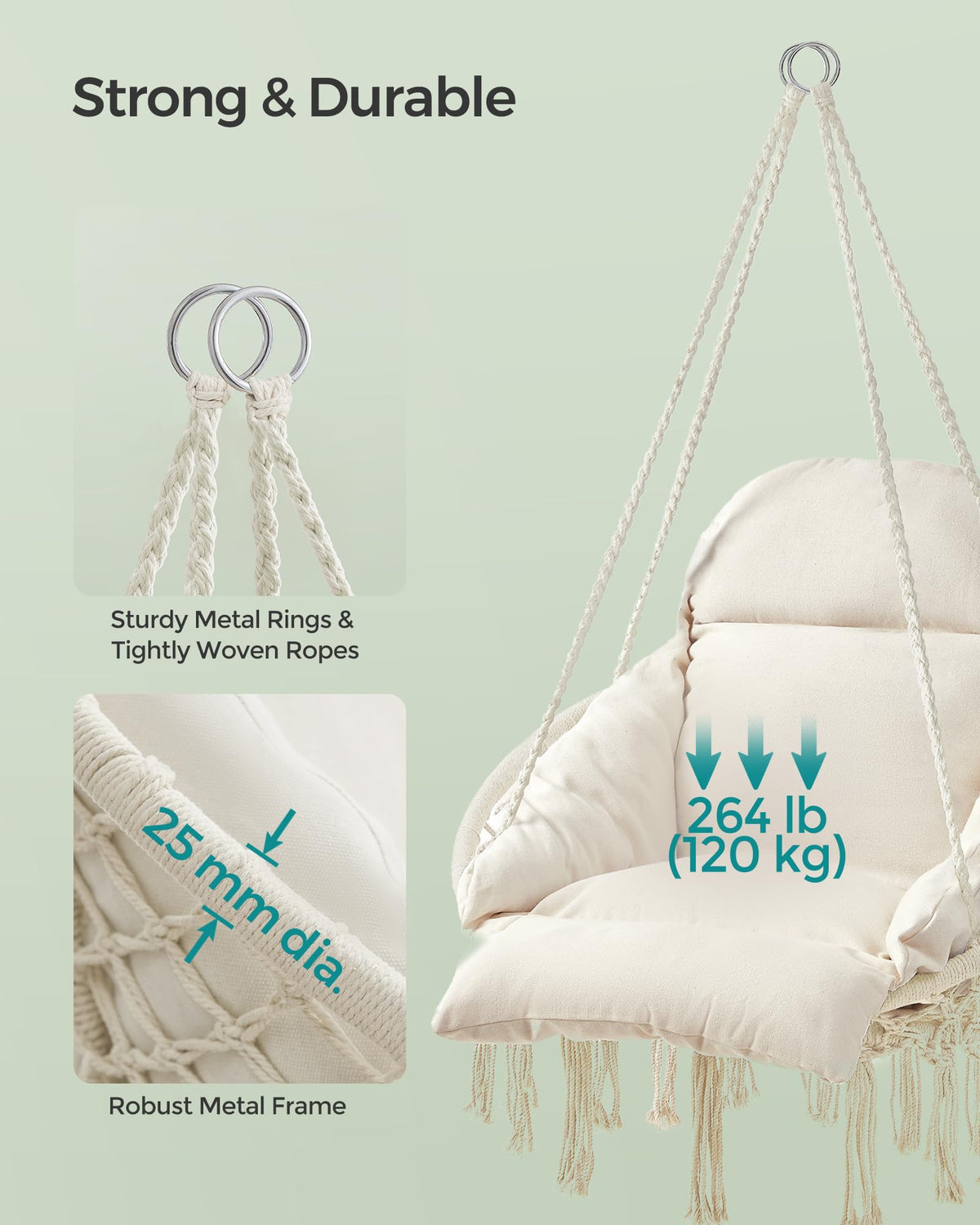 Songmics hammock chair tassels add boho chic flair to your porch.
