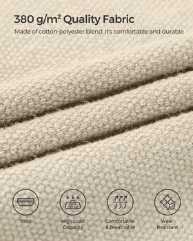 Close-up of beige fabric stitching on SongMics hammock.