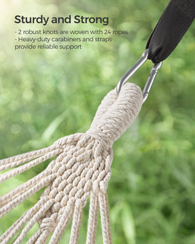 Songmics hammock straps and carabiners included for simple hanging