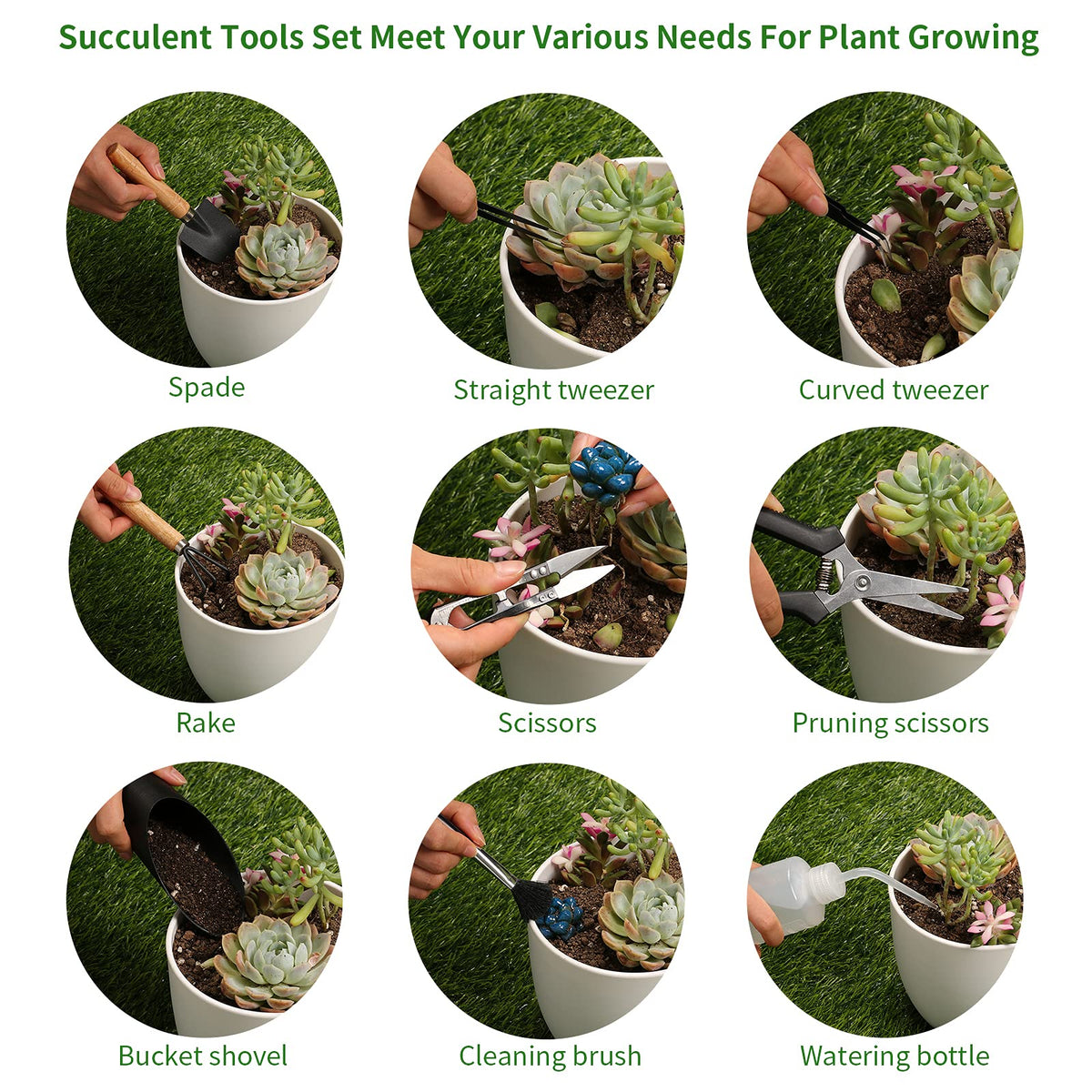 Songtaste succulent tools rake helps clear debris and loosen surface soil