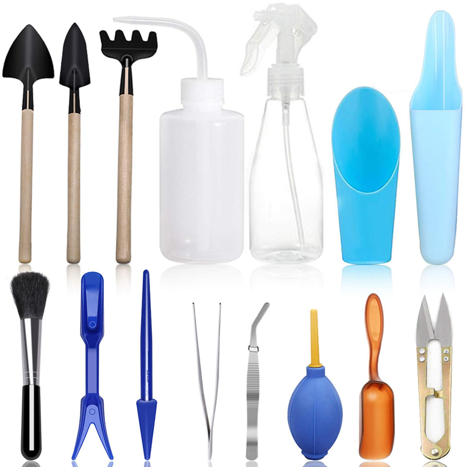 SONGZIMING 15-piece succulent tools set with watering bottle for precise indoor plant care.