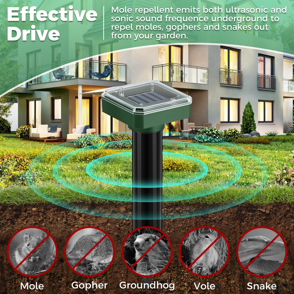 SonicPulse easy-install solar stake for quick, energy-efficient setup