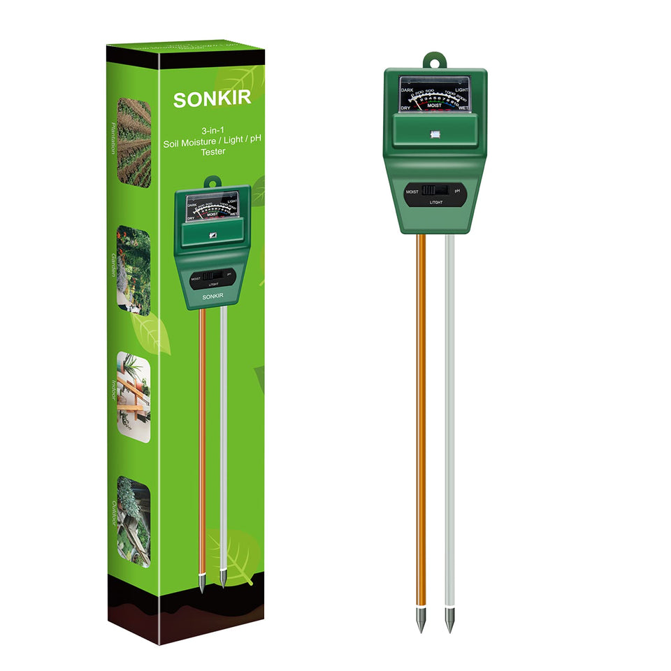 SONKIR MS02 front view of compact tester for quick soil checks.