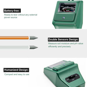 SONKIR MS02 soil pH reading helps monitor acidity for plant health.