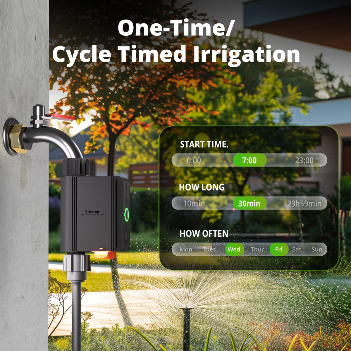 SONOFF SWV-NH control panel demonstrates Zigbee setup and scheduling.