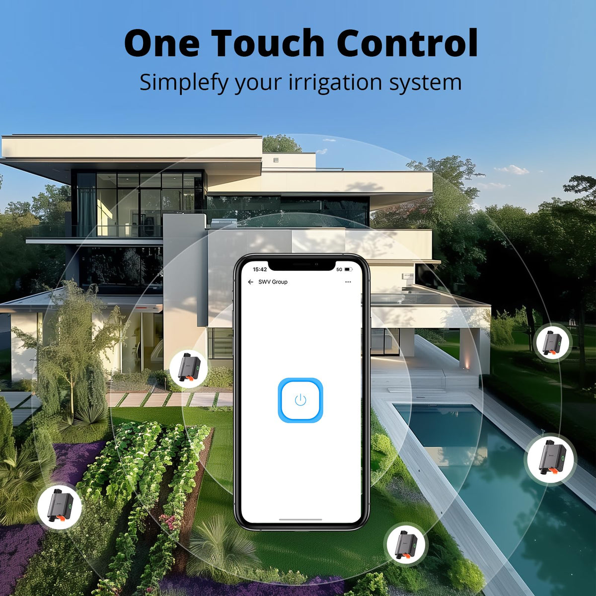 SONOFF SWV-NH hub integration enables smarter automatic sprinkler control.