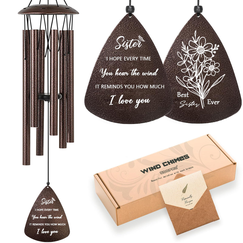 Soopau bronze wind chime outdoors hanging with soothing tones