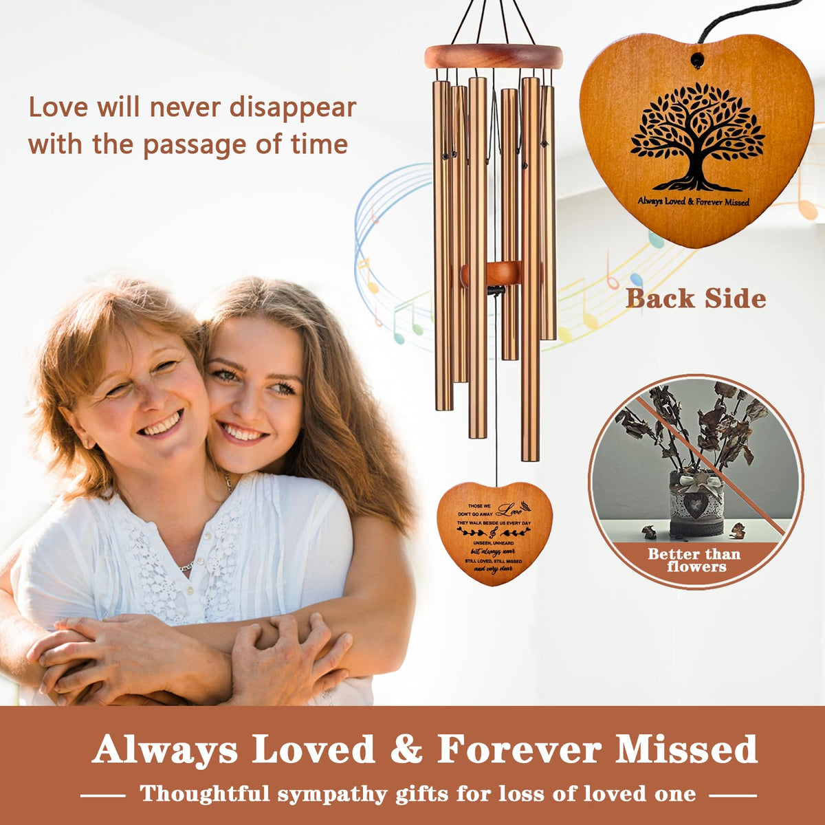 Soopau memorial wind chime in pine wood adds natural calm to spaces.