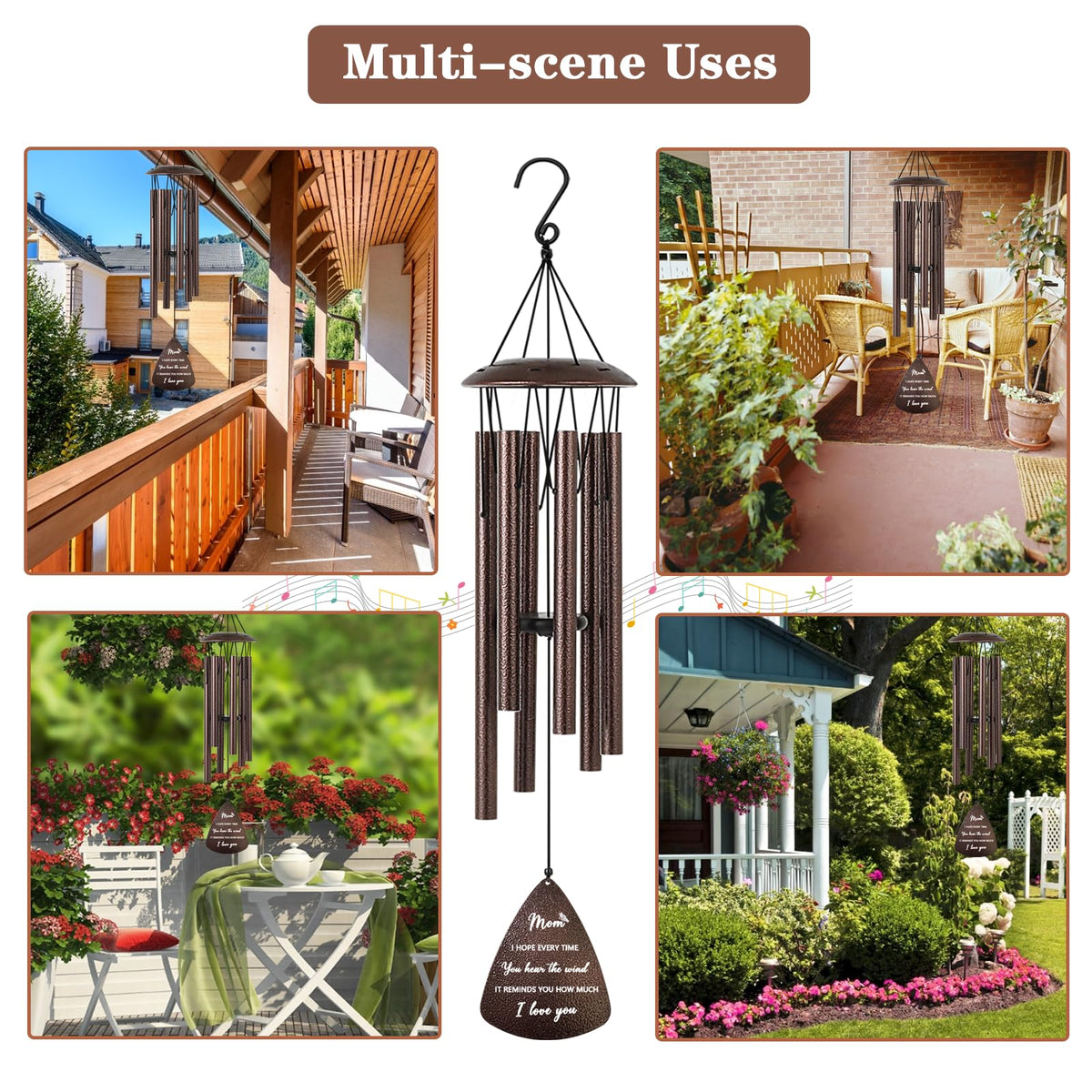 Soopau 32-inch wind chime gift idea for mom on holidays.