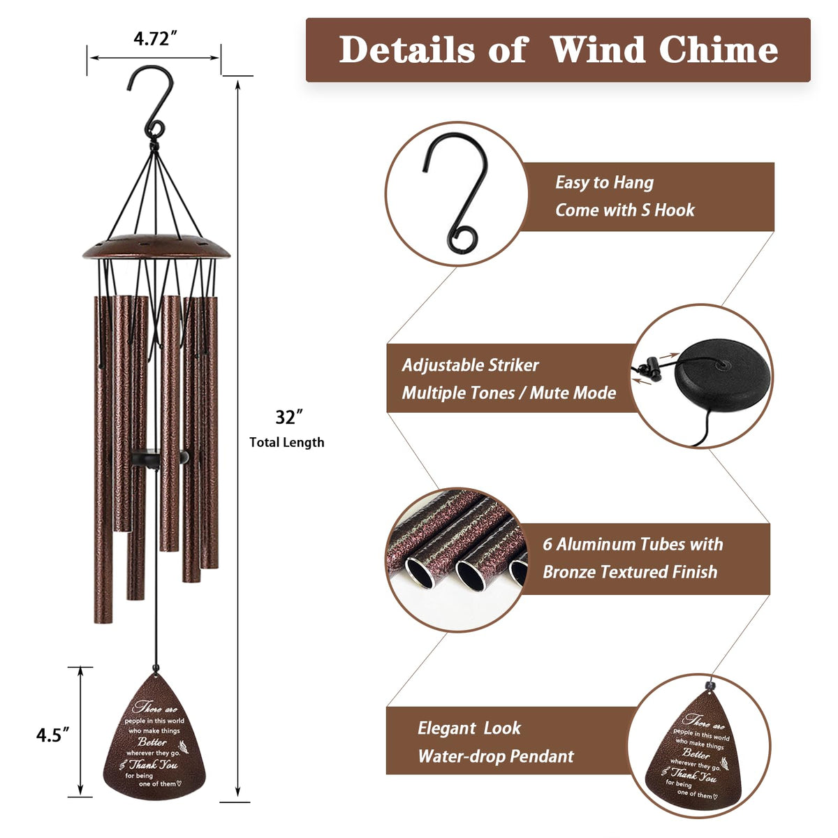 Soopau outdoor wind chime in garden adds decorative charm.