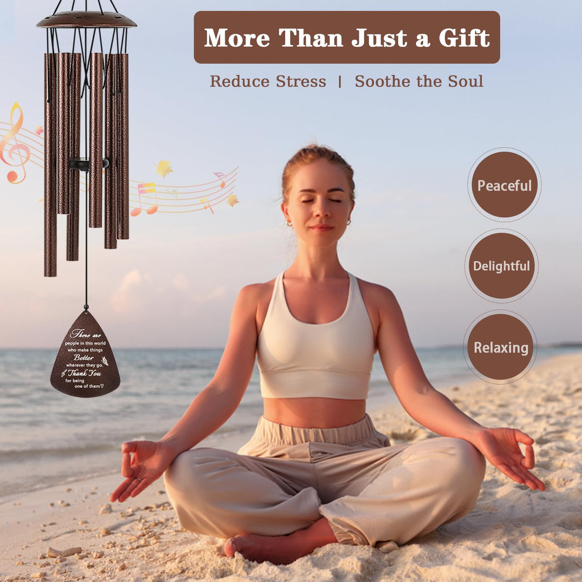 Soopau wind chime adjustable striker enabling diverse melodies.