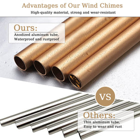 Soopau Wind Chimes aluminum tubes provide crisp tones that soothe outdoor spaces.