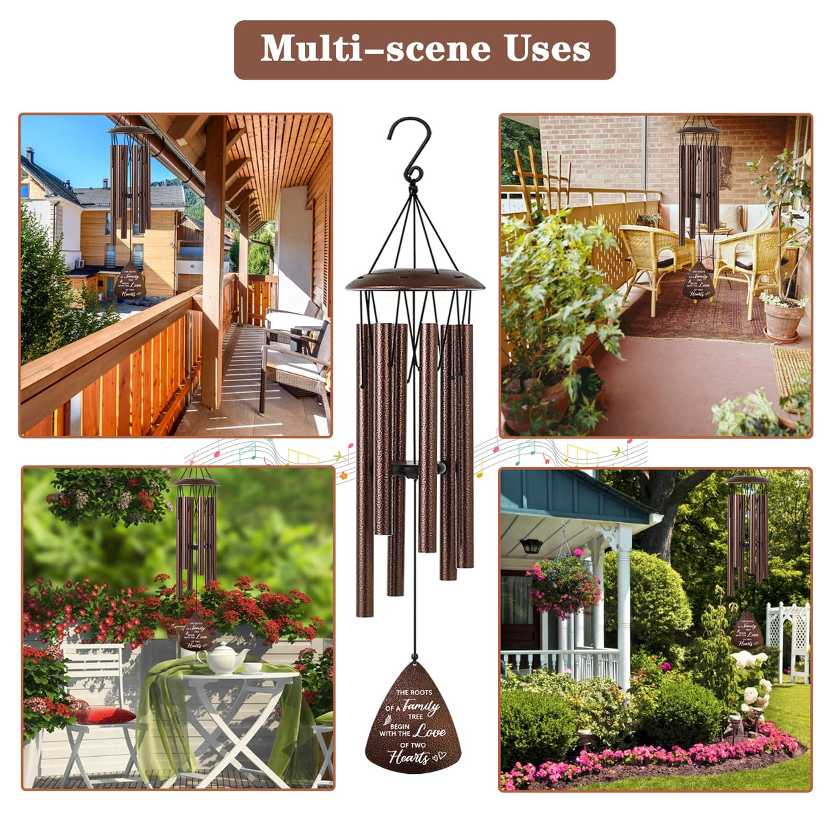 Soopau wind chimes for couples suited for indoors or outdoors.