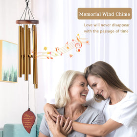Soopau Wind Chimes on outdoor installation, durable pine wood design for year-round display.