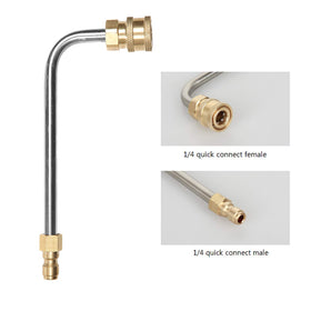 Sooprinse 90-degree curved rod reaching tight corners without surface damage.
