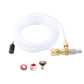 Sooprinse injector kit shows brass and stainless construction for durability during high-pressure use.