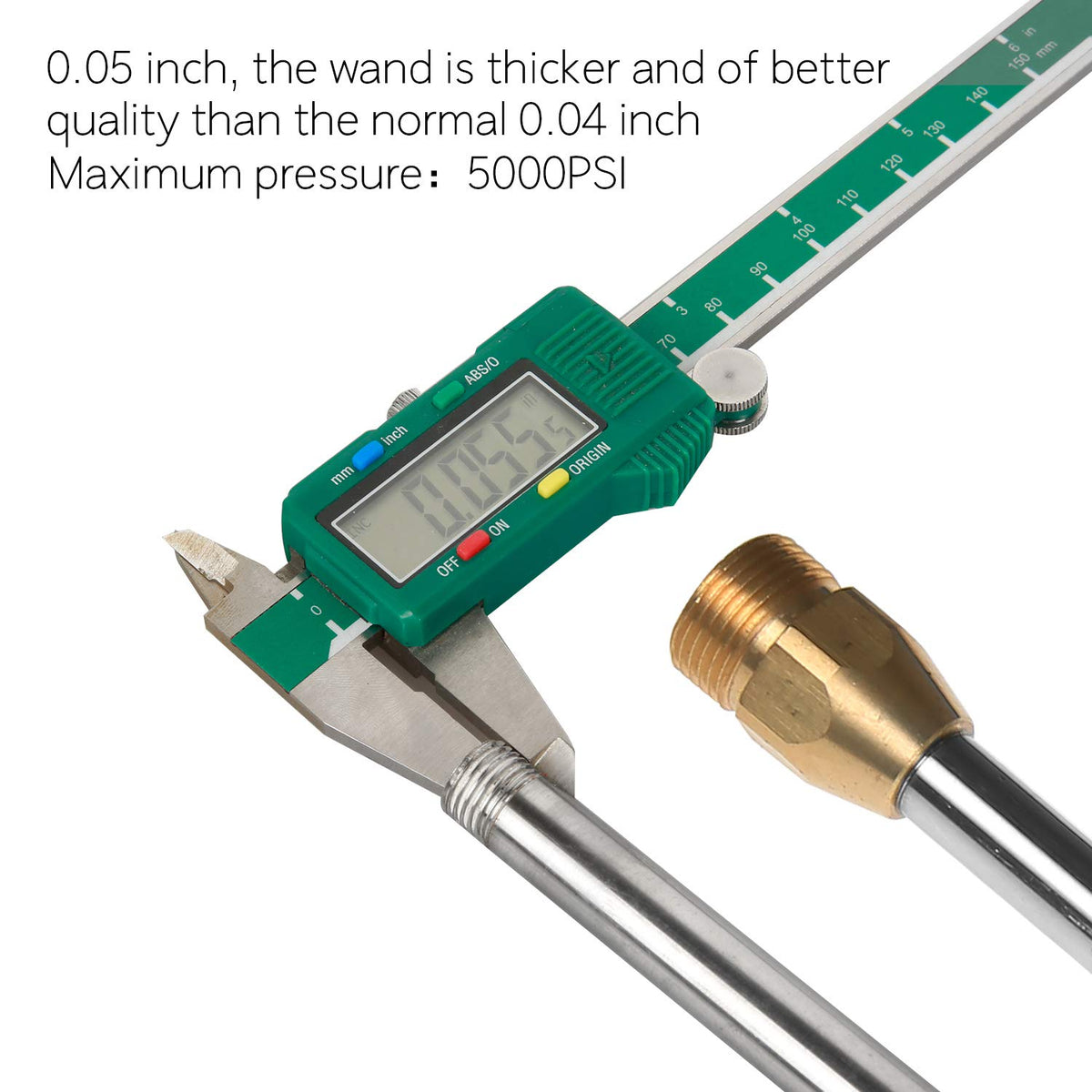 Sooprinse extended wand helps reach tight corners safely.