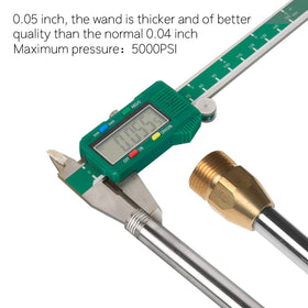 Sooprinse extended wand helps reach tight corners safely.