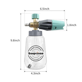 Sooprinse foam cannon suits cars, motorcycles, windows, and more.