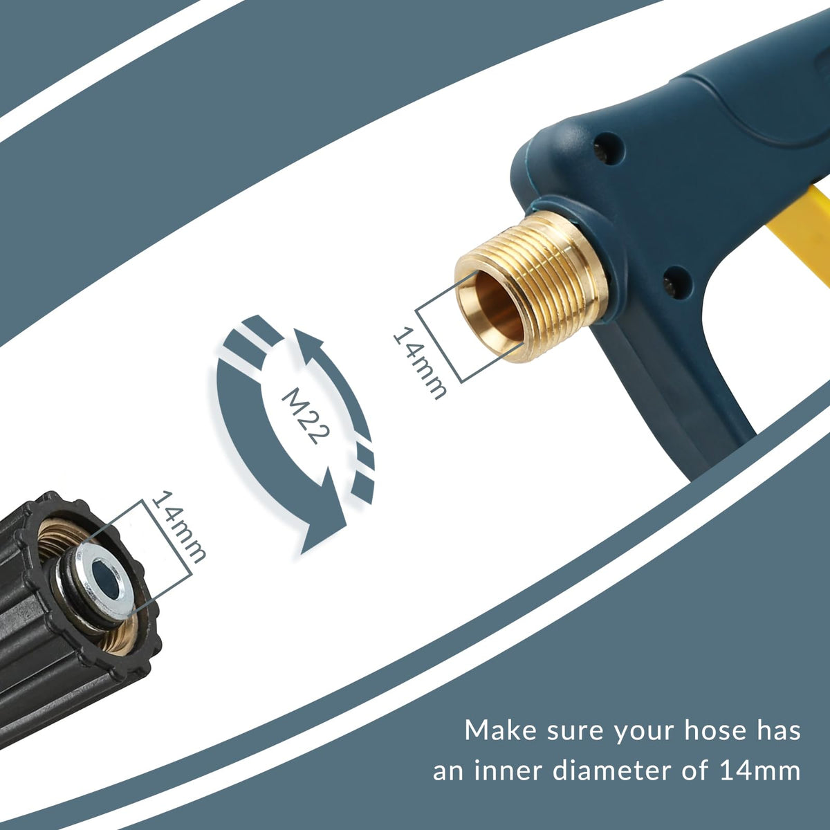 Sooprinse gun with locking safety handle prevents accidental sprays.