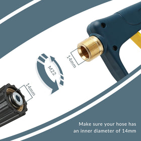 Sooprinse gun with locking safety handle prevents accidental sprays.