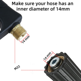 Sooprinse gun with M22-14 inlet for easy compatibility