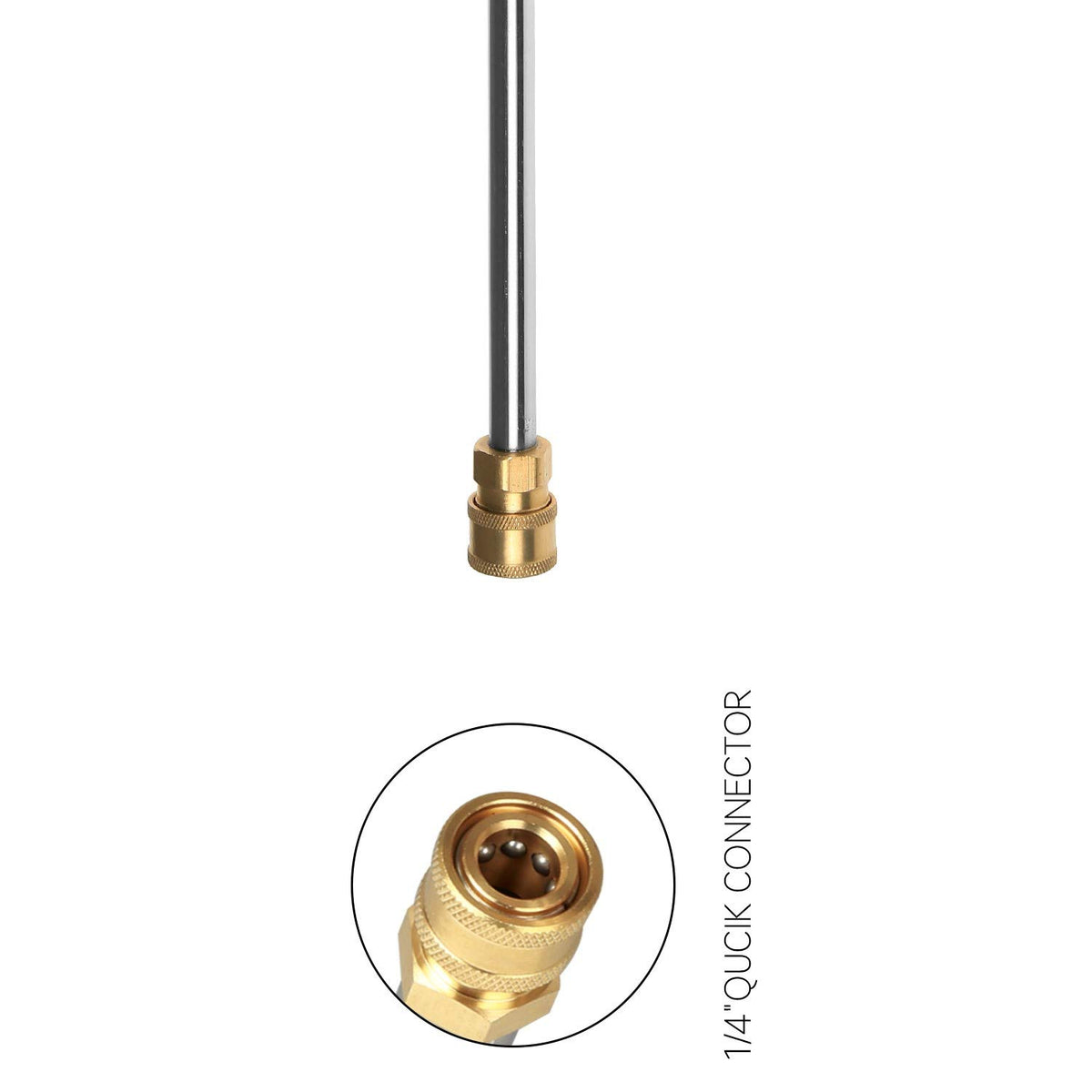 Sooprinse M22-14x1/4 quick-connect wand for versatile nozzle use.
