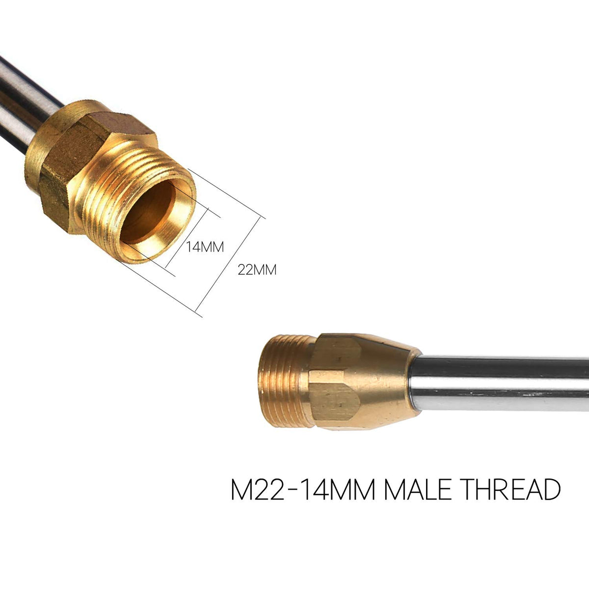 Sooprinse quick-connect outlet enables easy nozzle attachment.