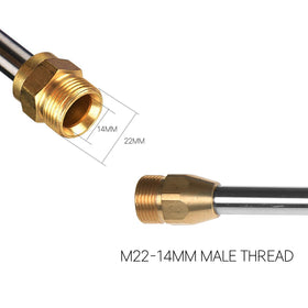Sooprinse quick-connect outlet enables easy nozzle attachment.