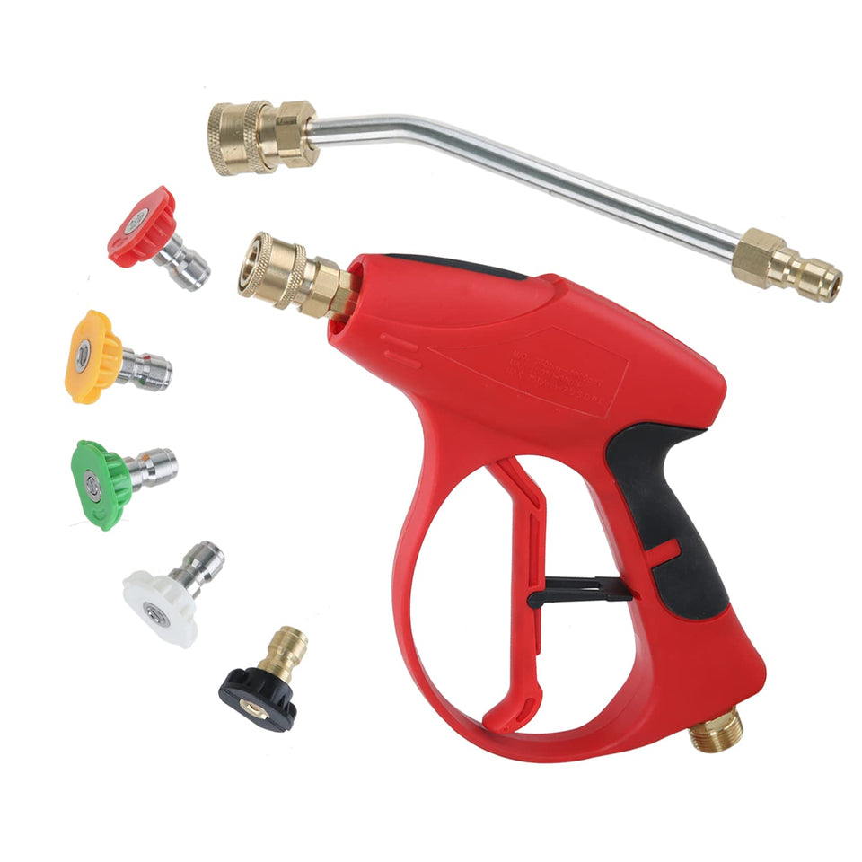 Sooprinse short pressure washer gun 3000 PSI for precise driveway cleaning.