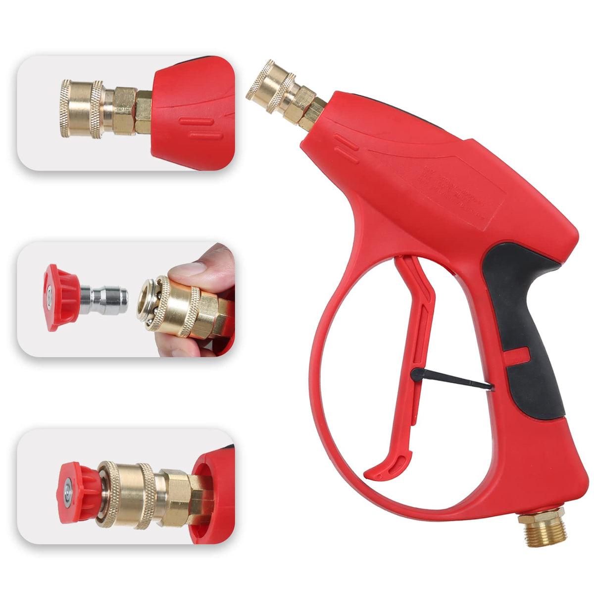Sooprinse trigger lock buckle prevents accidental sprays when idle.