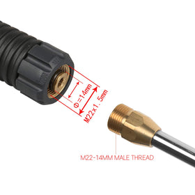 Sooprinse universal metric-thread wand fits many power washers.