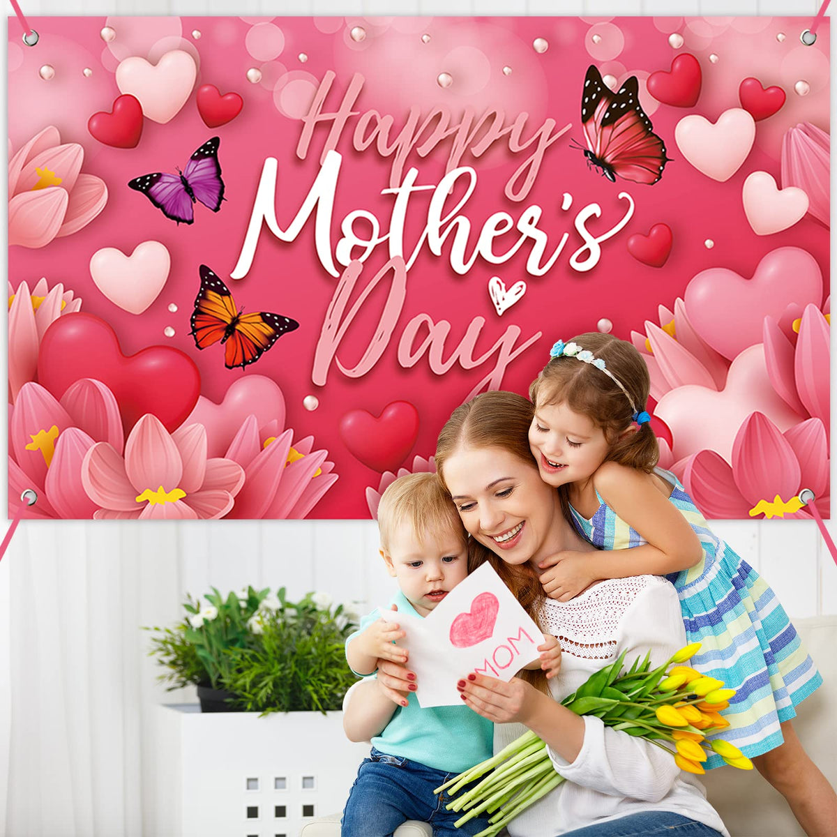 Sophena banner with four grommets for easy, secure hanging.