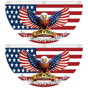 Sophena 2-pack USA bunting banner front view for patriotic display