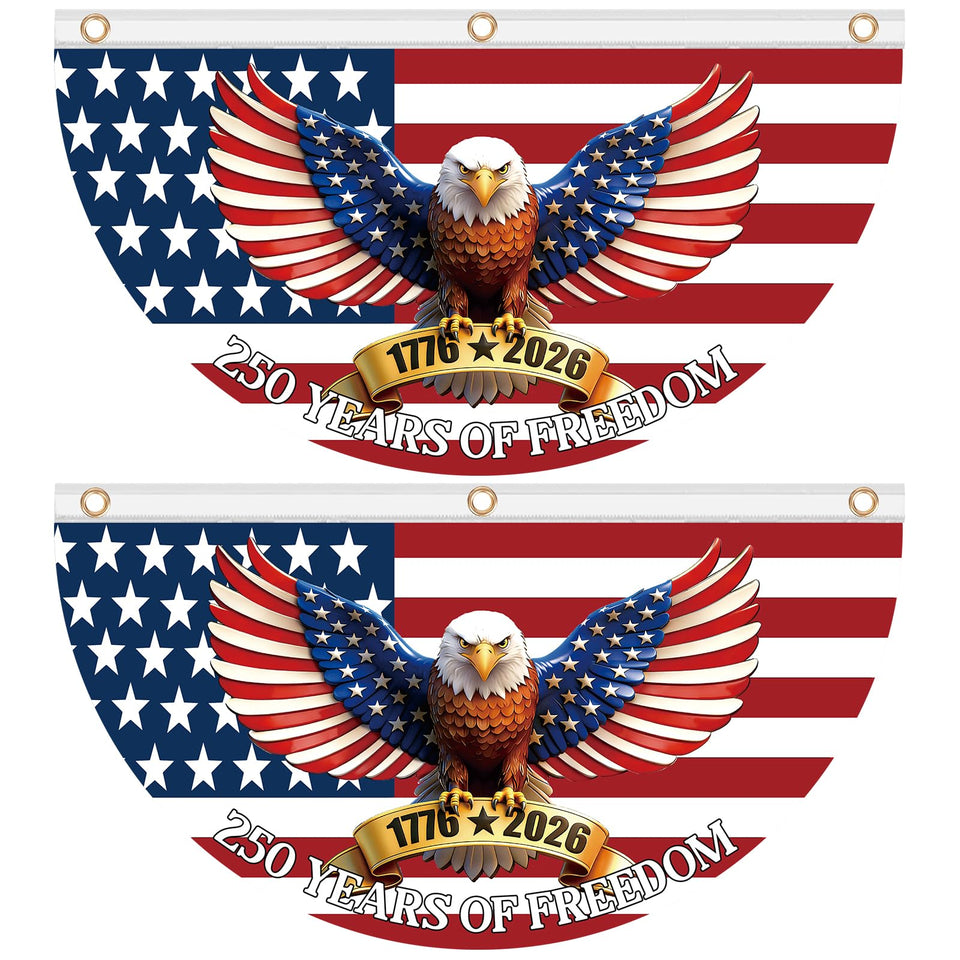 Sophena 2-pack USA bunting banner front view for patriotic display