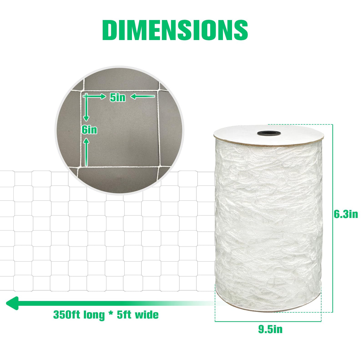 Soposuky trellis netting closeup shows 6-inch mesh for airflow