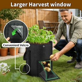 SORANGEUN 10 gallon grow bag with reinforced handles for easy movement.