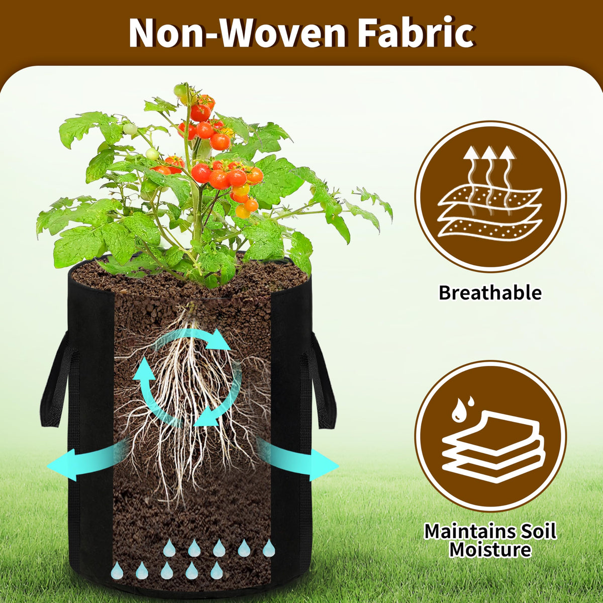 SORANGEUN 10 gallon grow bag with training grommets for urban LST.
