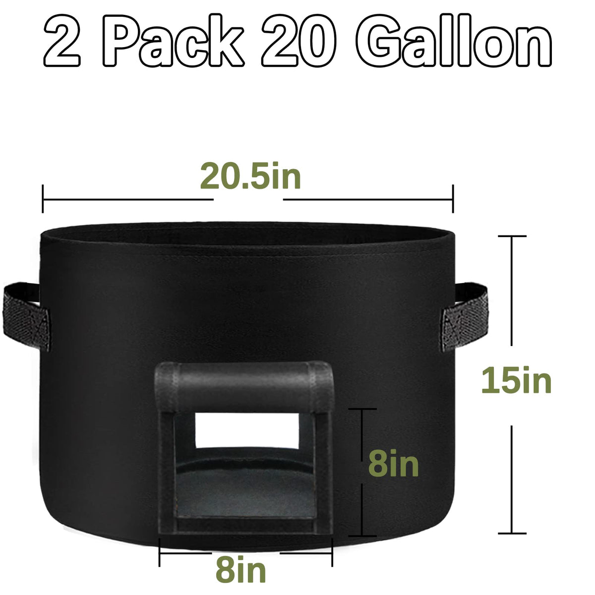 SORANGEUN grow bags feature two windows for quick root and moisture checks.