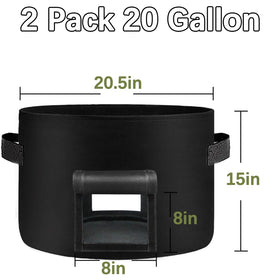 SORANGEUN grow bags feature two windows for quick root and moisture checks.