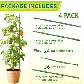SORANGEUN 4-pack provides complete plant support for tomatoes and cucumbers.