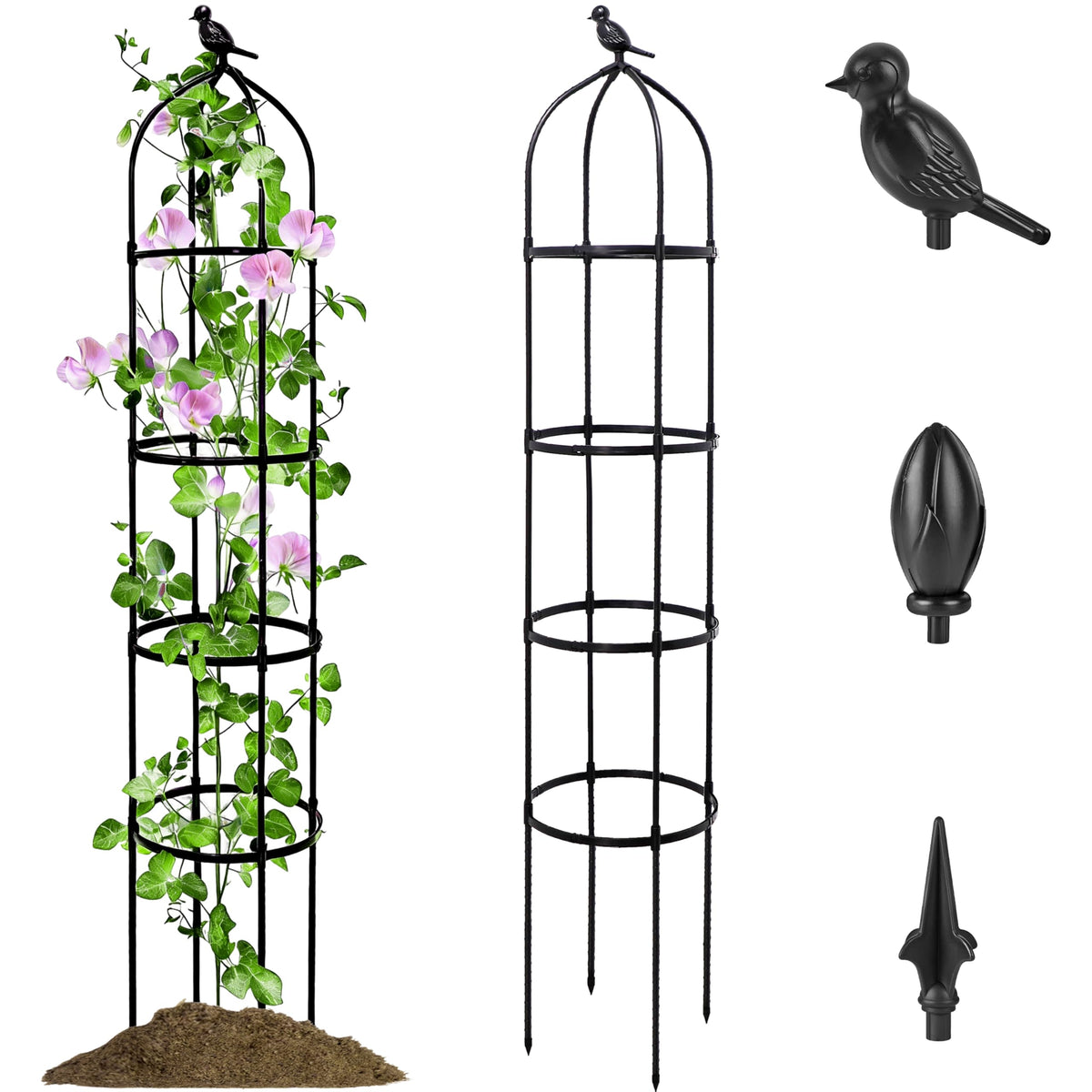 SORANGEUN 6ft garden obelisk trellis supports climbing plants outdoors