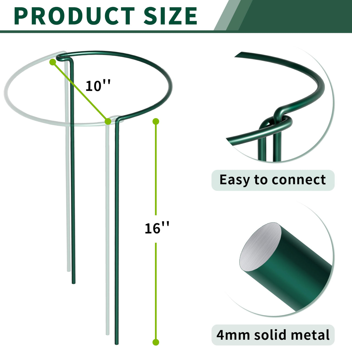 SORANGEUN heavy-duty metal plant stakes deliver durable garden support
