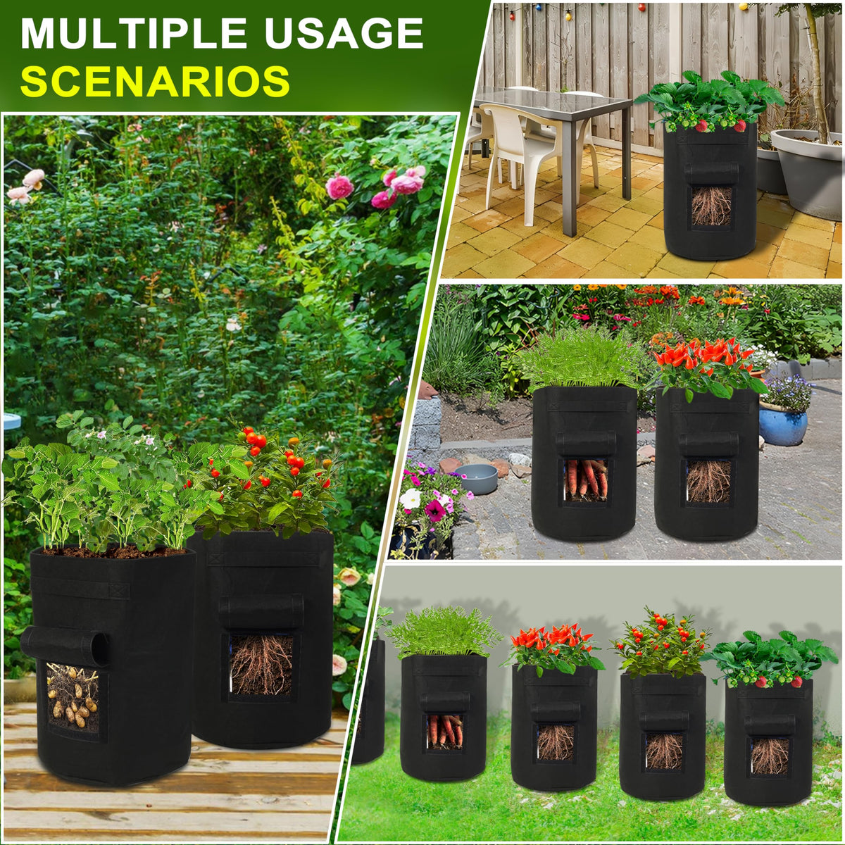 SORANGEUN non-woven pots provide a durable container and storage option.