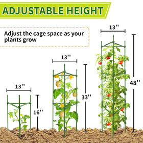 SORANGEUN tomato cage with rust-resistant coating withstands outdoor weather.