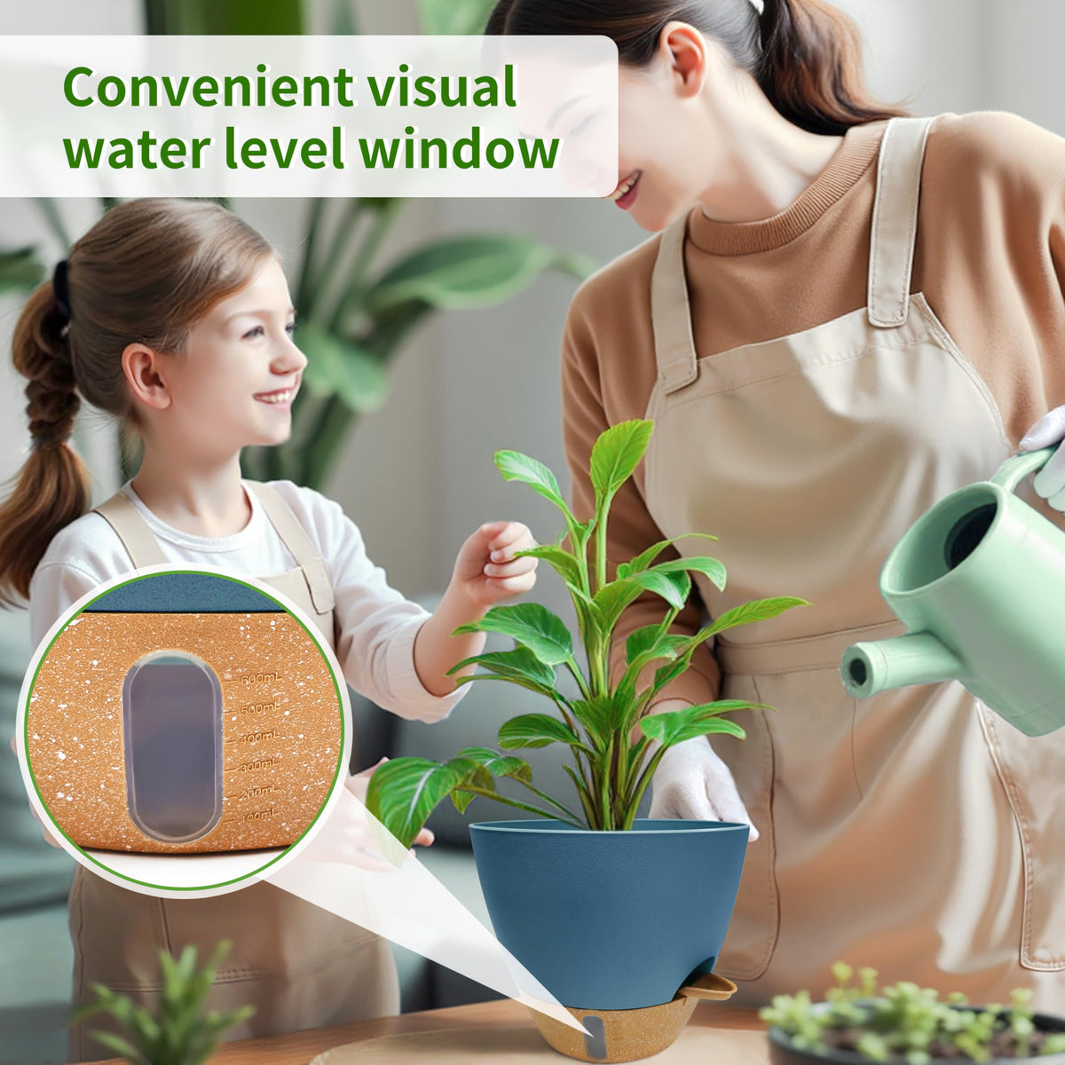 SORANGEUN 9-inch herbs pot ensures consistent watering for kitchen herbs